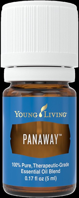 A bottle of Young Living's PanAway essential oil blend.