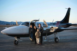 Gary Young and family with plane