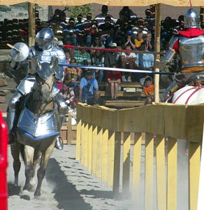 Gary Young participating in medieval jousting tournament