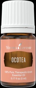 a bottle of Young Living Ocotea essential oil