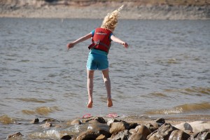 child jumping for joy