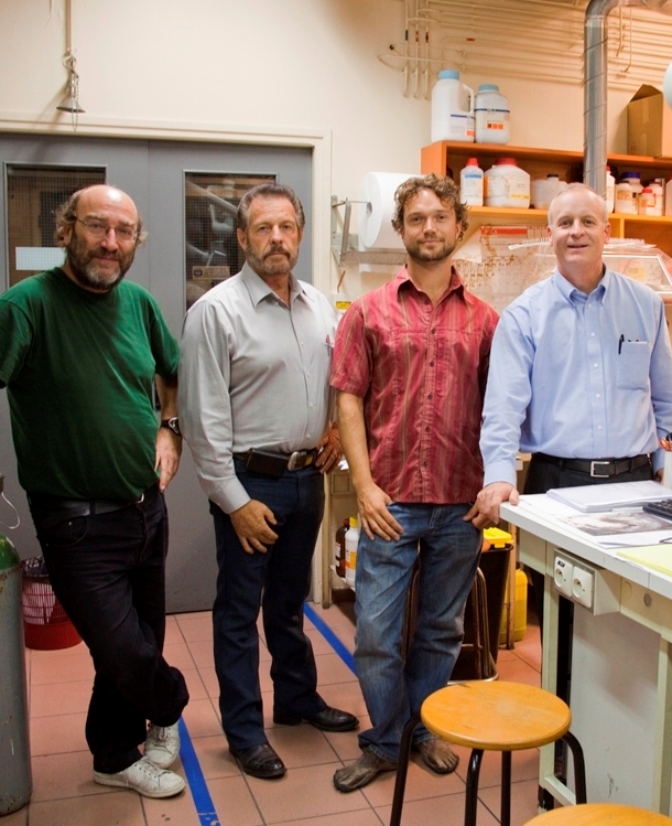 Dr. Hervé Casabianca teaches D. Gary Young, Chris Packer, and Dr. Cole Woolley in his laboratory in France in 2010.
