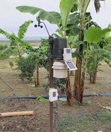 The weather station in Ecuador records all the weather components that affect the growing and harvesting of herbs.