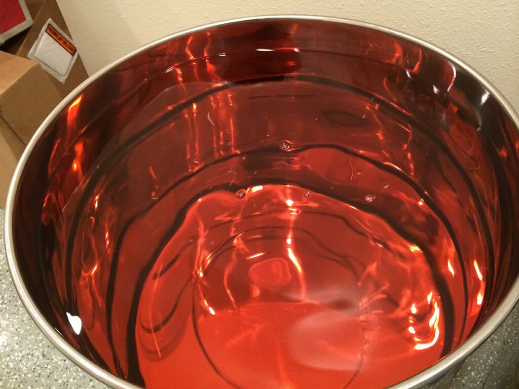 Here is what freshly distilled Idaho Blue Spruce looks like!! In clear glass, however, the color is more like pink champagne.